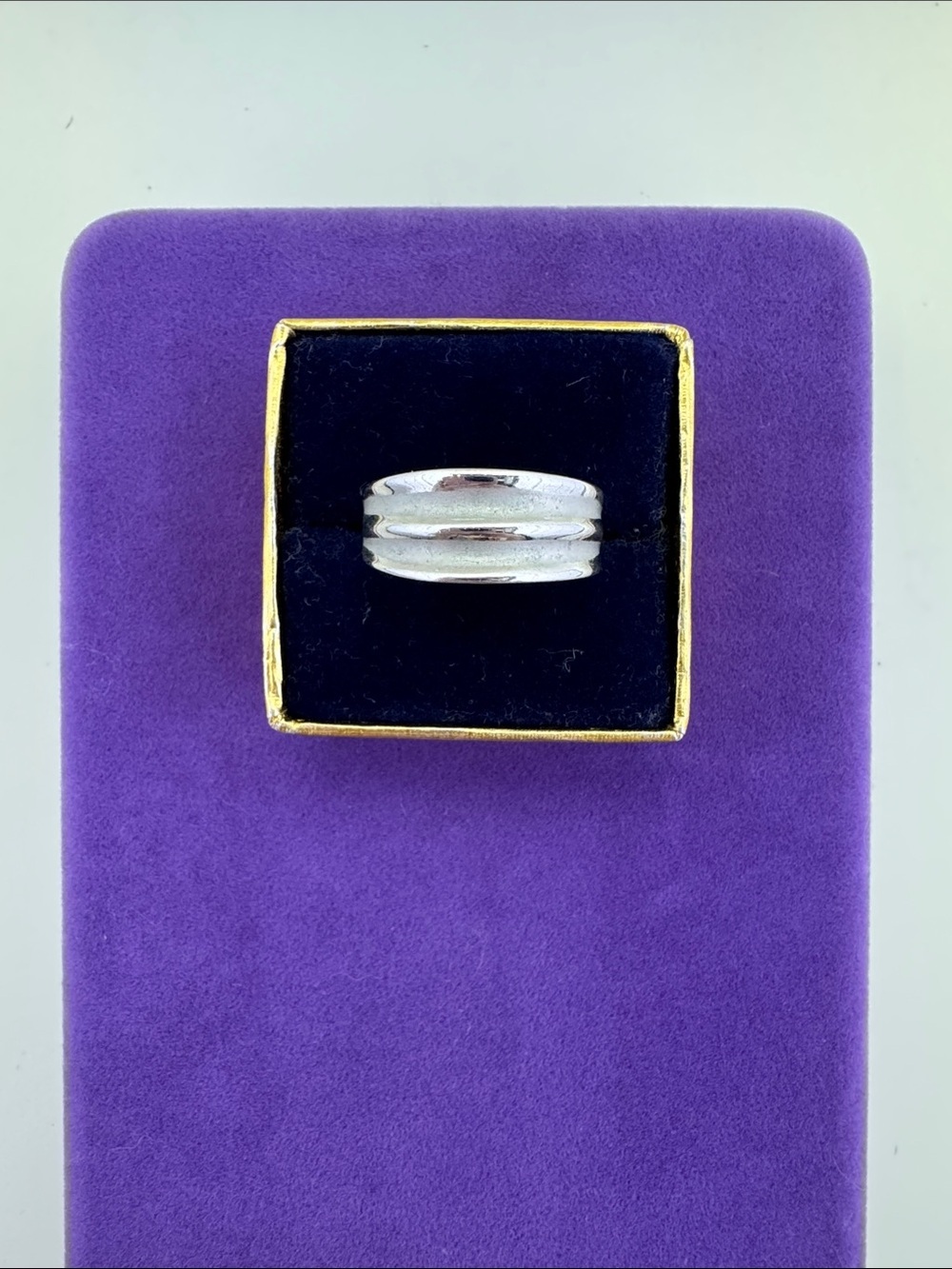 💛Classic Silver Tone Double Band Ring | Bold Minimalist Brushed Silver Texture